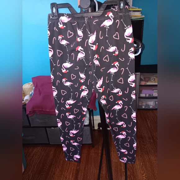 No Boundaries Christmas Flamingo Leggings Pre-owned - Picture 2 of 6